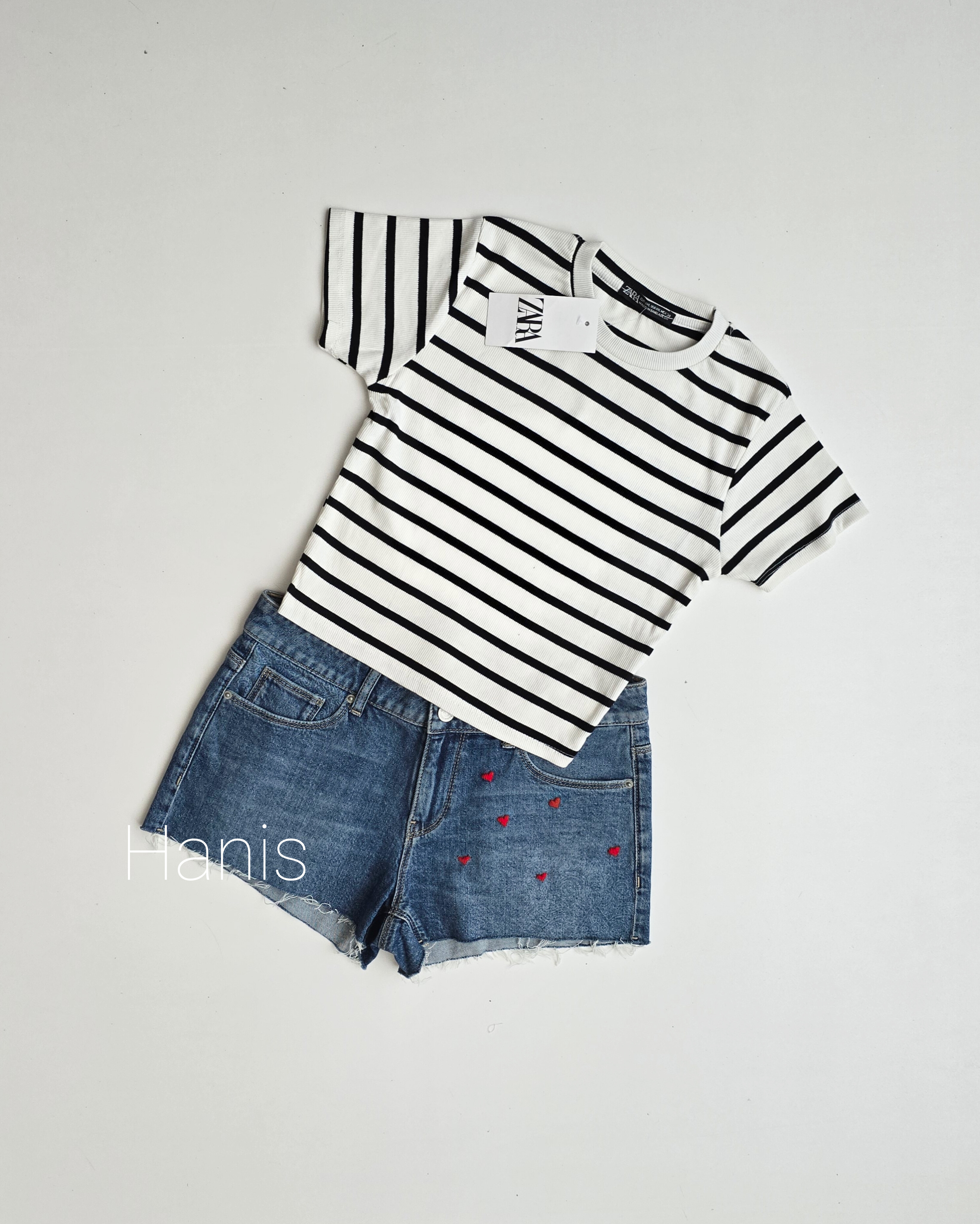 کراپ کبریتی راه راه وارداتی برند ZARA