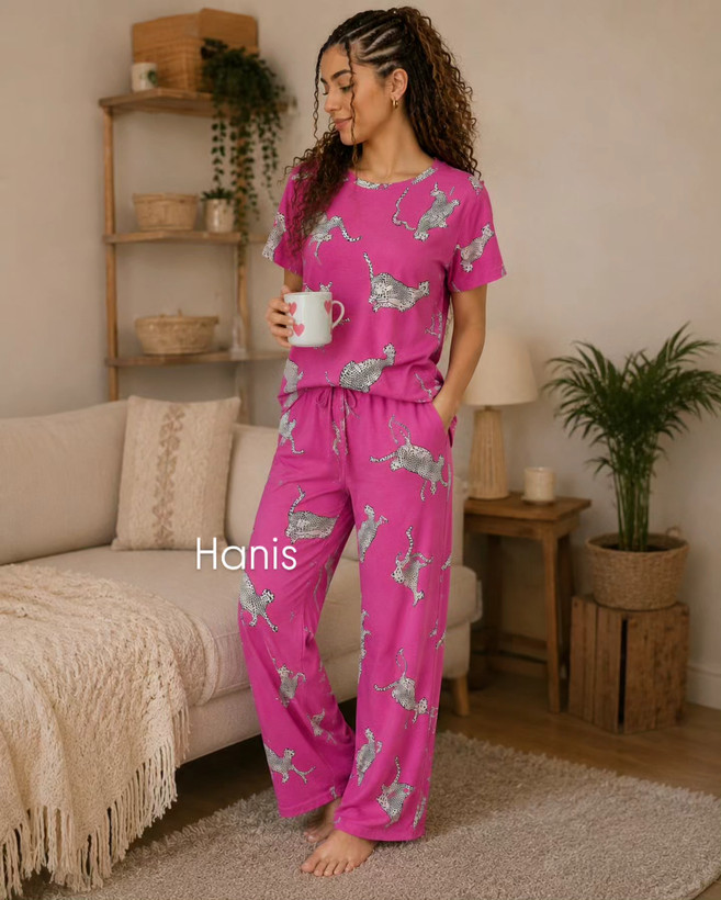 ست راحتی تیشرت و شلوار نخ پنبه وارداتی برند H&M