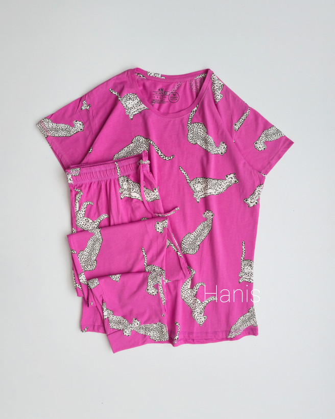 ست راحتی تیشرت و شلوار نخ پنبه وارداتی برند H&M