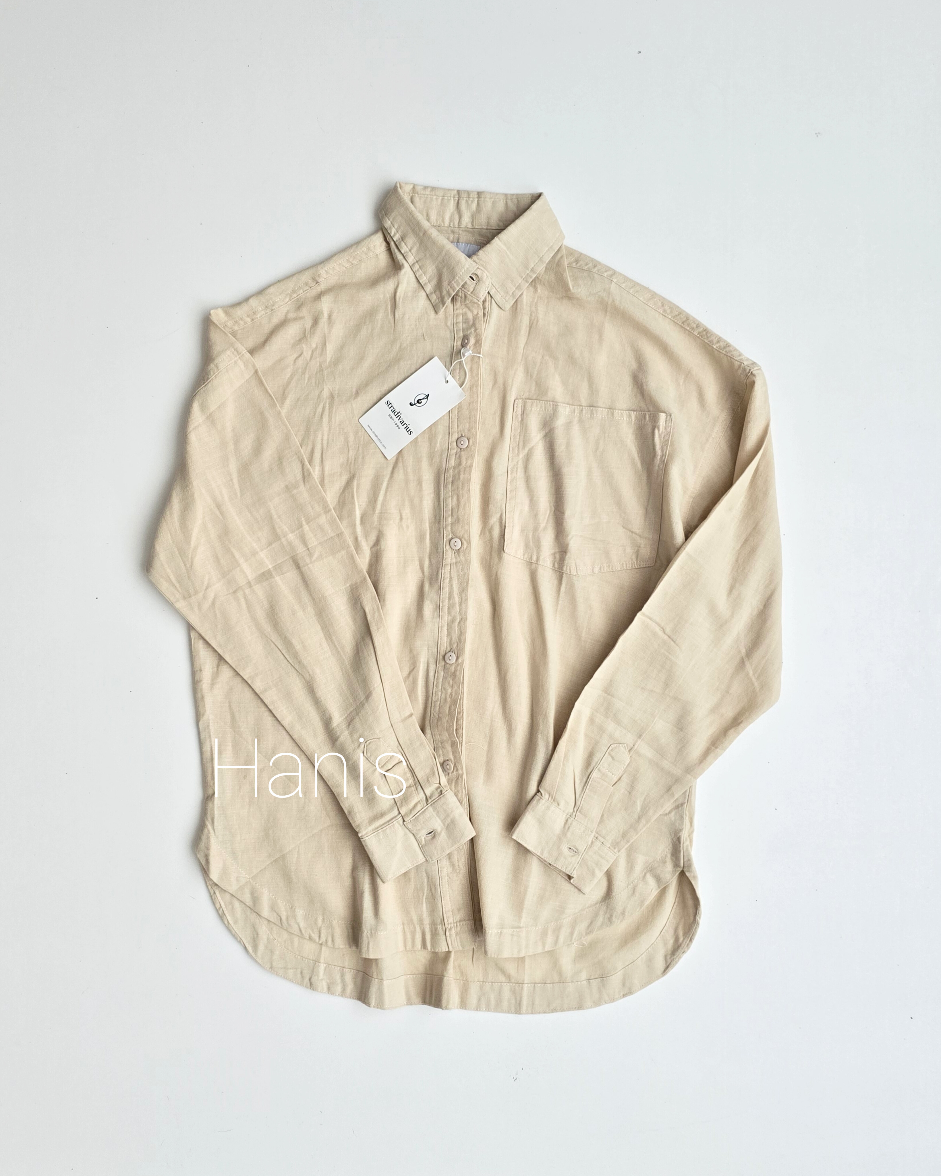 شومیز مانتویی لنین ساده کرمی بنگلادشی وارداتی