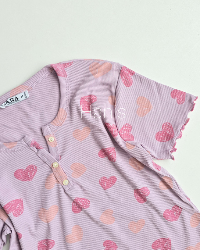 ست کراپ و شورتک کبریتی یقه هفت دکمهدار چیندار زنانه ZARA