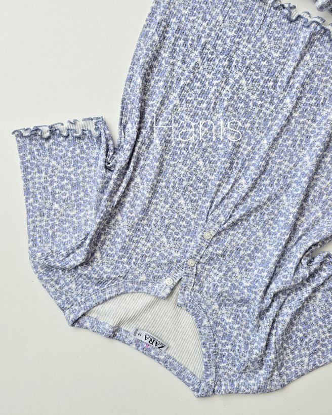ست کراپ و شورتک کبریتی یقه هفت دکمهدار چیندار زنانه ZARA
