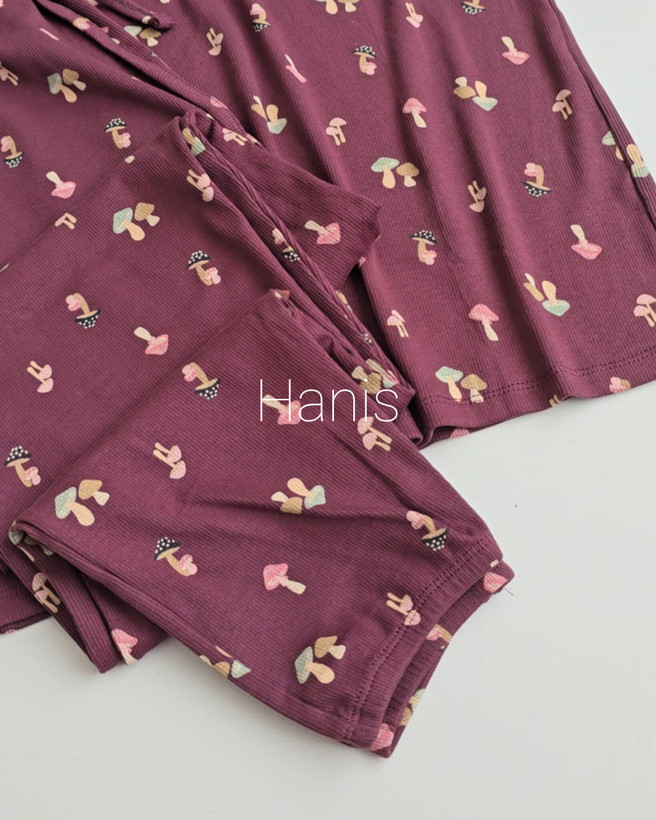 ست تیشرت و شلوار طرحدار کبریتی دکمه دار مدل شیردهی برند ZARA
