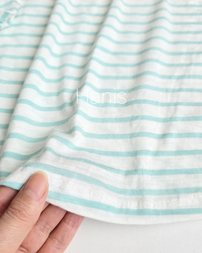 ست تیشرت و شلوارک راه راه نخ پنبه بنگلادشی وارداتی برند H&M