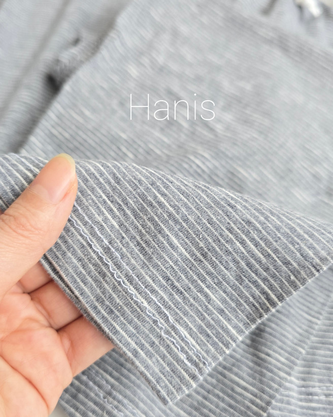 ست تیشرت و شلوارک راه راه نخ پنبه بنگلادشی وارداتی برند H&M