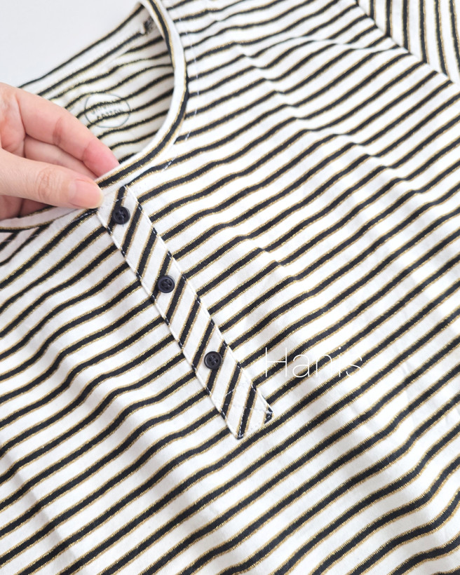 ست تیشرت و شلوارک راه راه نخ پنبه بنگلادشی وارداتی برند H&M