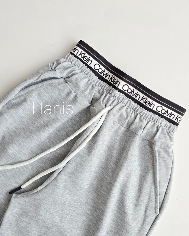شلوار جاگر پنبه لاکرا گرم بالا بدون کرک پاییزه دخترانه طوسی Calvin Klein