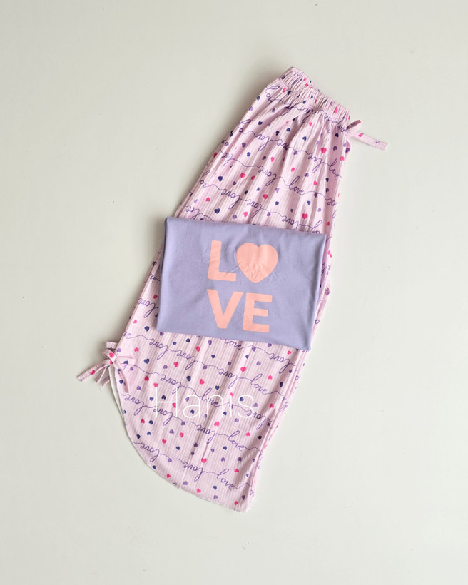 ست تیشرت پنبه لانگ چاپی و شلوارک دمپا هلال میله ای گِرم بالا پینترستی